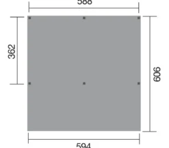 Weka Doppelcarport mit Kunststoffdach, ca. B592/H250/T606 cm