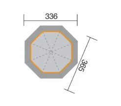 Weka 8-Eck Pavillon 234 A, ca. B336/H300/T365 cm
