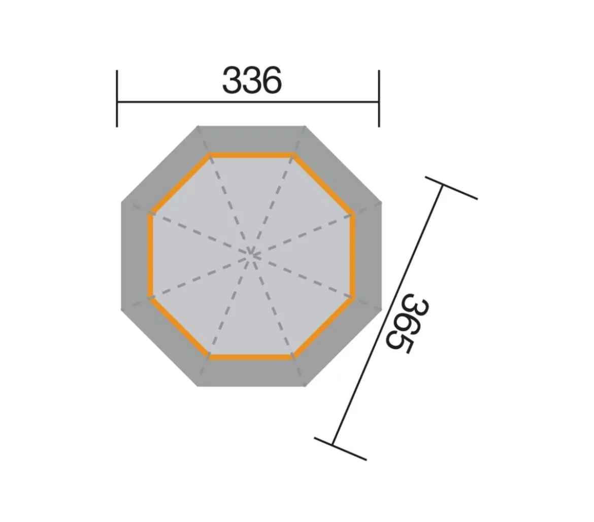 Weka 8-Eck Pavillon 234 A, ca. B336/H300/T365 cm