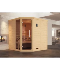 Weka Ecksauna Kemi mit Glastür und Fenster