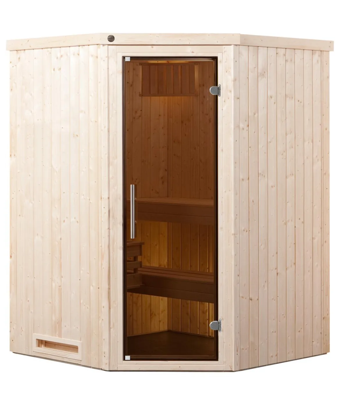 Weka Ecksauna Kiruna mit Glastür, inkl. Ofen