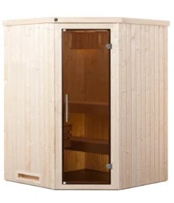Weka Ecksauna Kiruna mit Glastür, inkl. Bio-Ofen