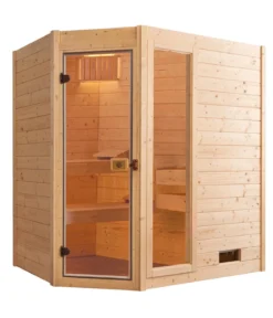 Weka Ecksauna Valida mit Glastür und Fenster