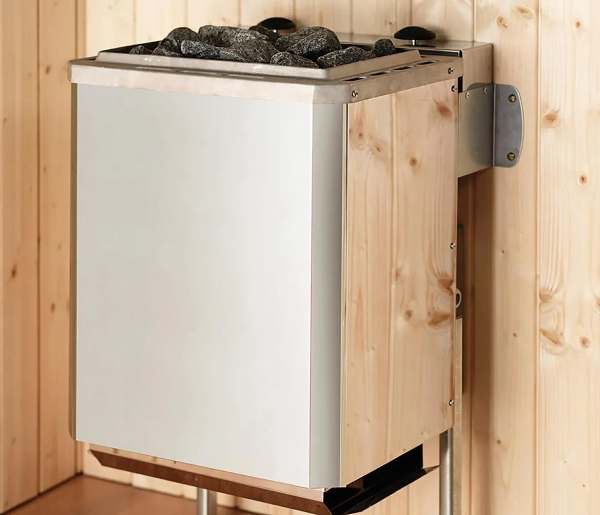 Weka Ecksauna Valida mit Glastür und Fenster inkl. Ofen, ca. B189/H203,5/T139 cm