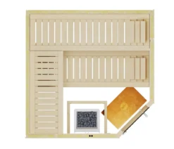 Weka Ecksauna Varberg mit Glastür inkl. Ofen, ca. B194/H199/T194 cm