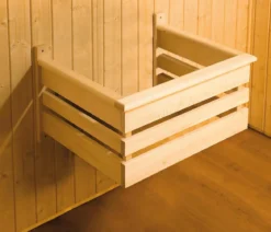Weka Ecksauna Varberg mit Glastür und Fenster