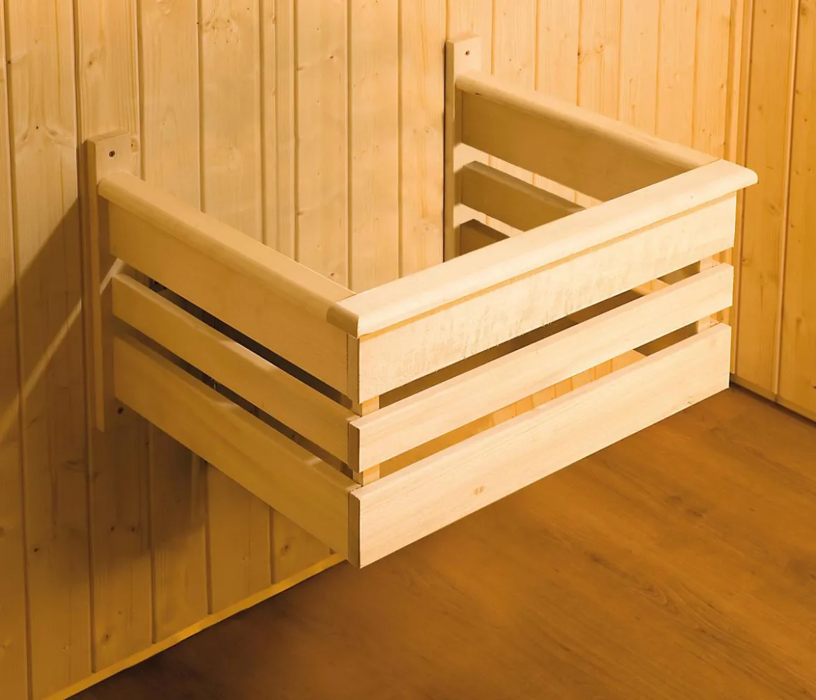 Weka Ecksauna Varberg mit Holztür inkl. Ofen, ca. B194/H199/T194 cm