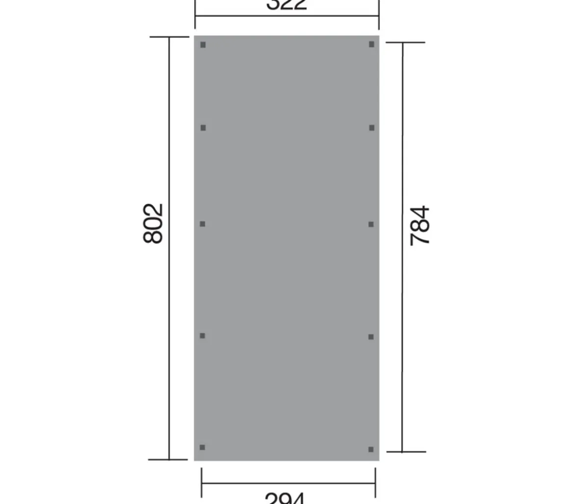 Weka Einzelcarport 617 Gr. 3, ca. B322/H233/T802 cm