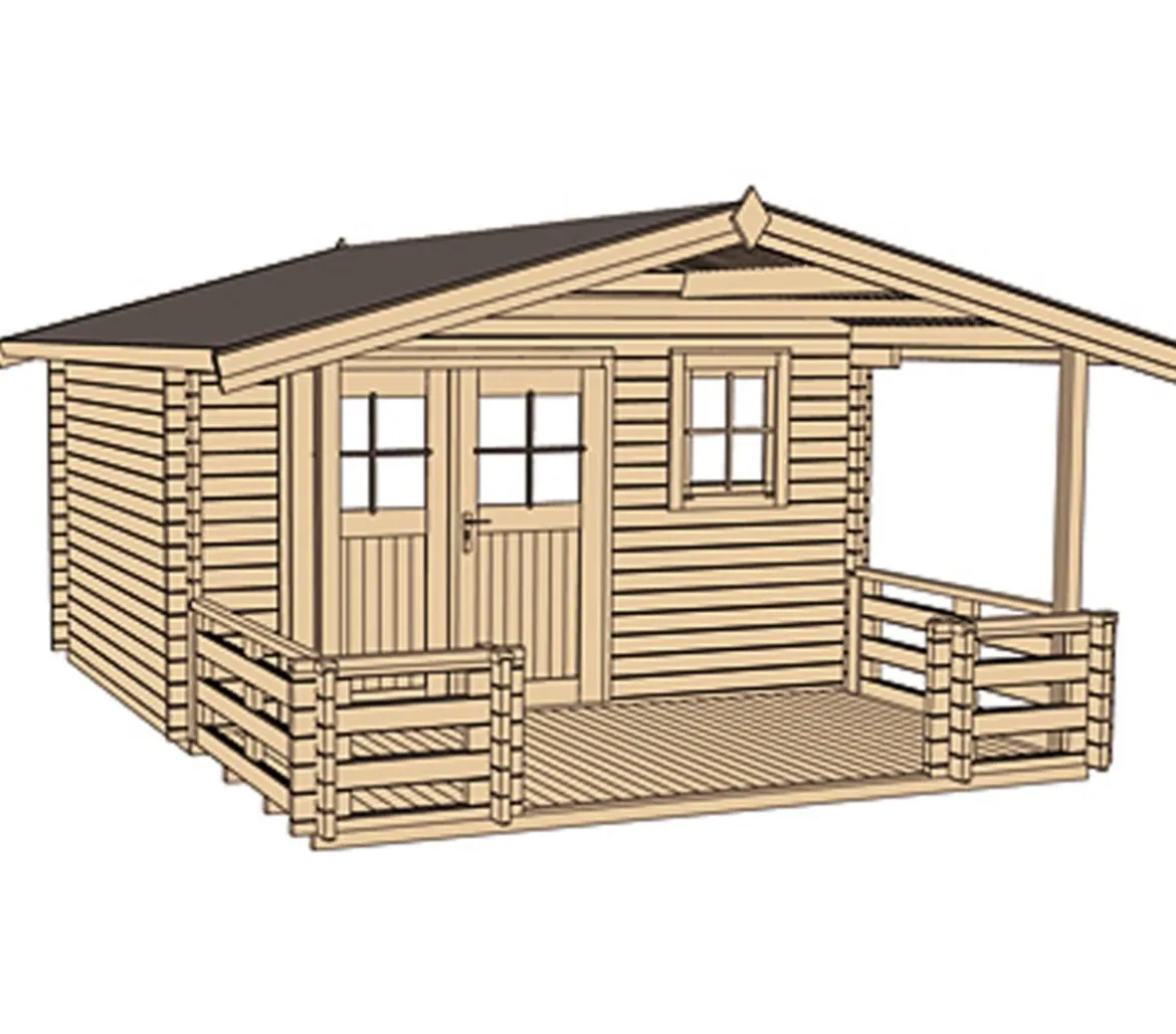 Weka Gartenhaus 111 B mit Vordach + Terrasse
