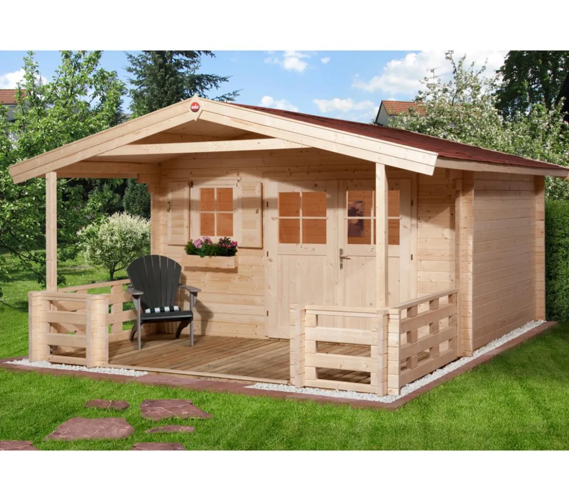 Weka Gartenhaus 111 B mit Vordach + Terrasse