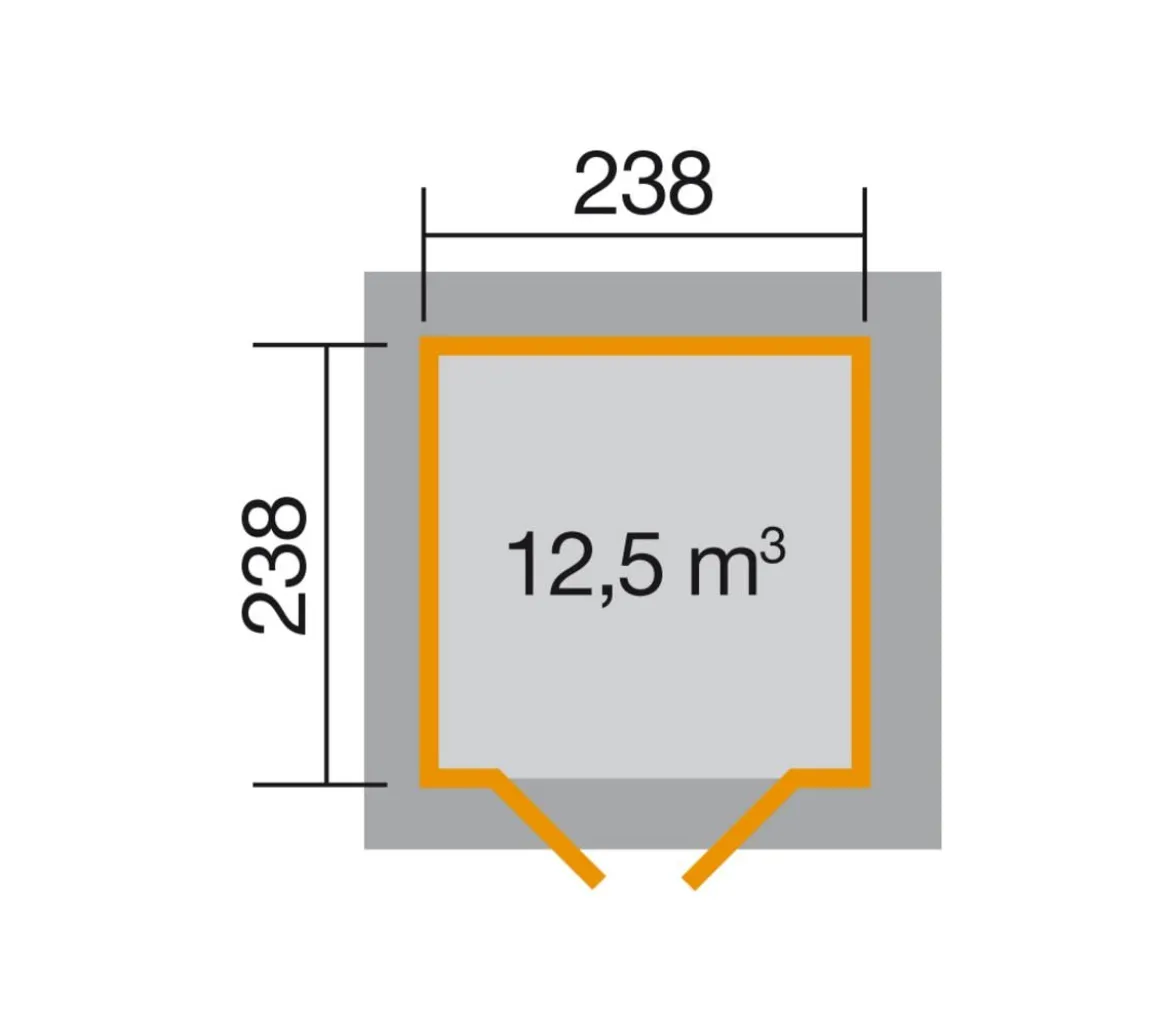 Weka Gartenhaus 177 4-Eck Gr. 1, ca. B318/H280/T318 cm