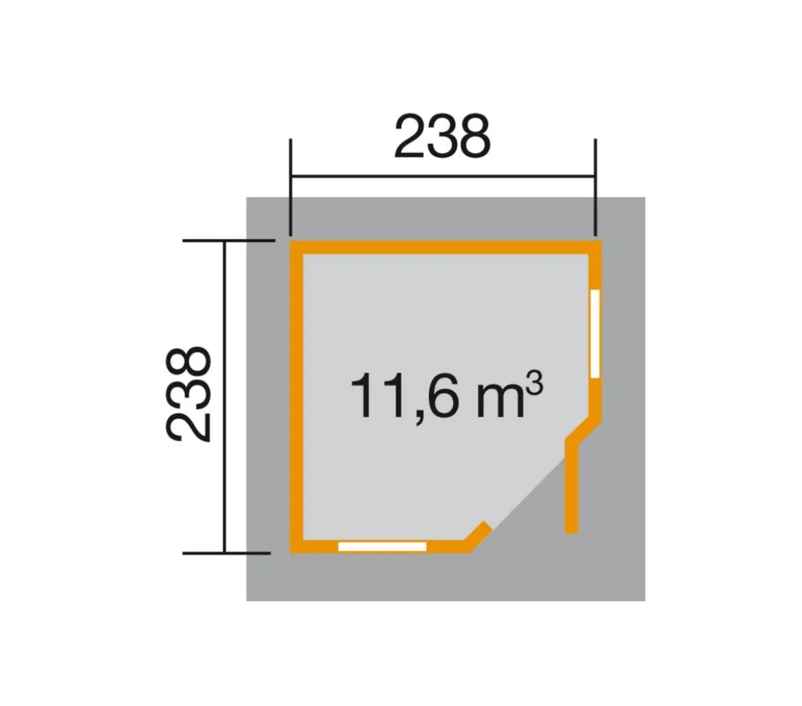 Weka Gartenhaus 149 5-Eck Gr. 1, ca. B318/H276/T318 cm