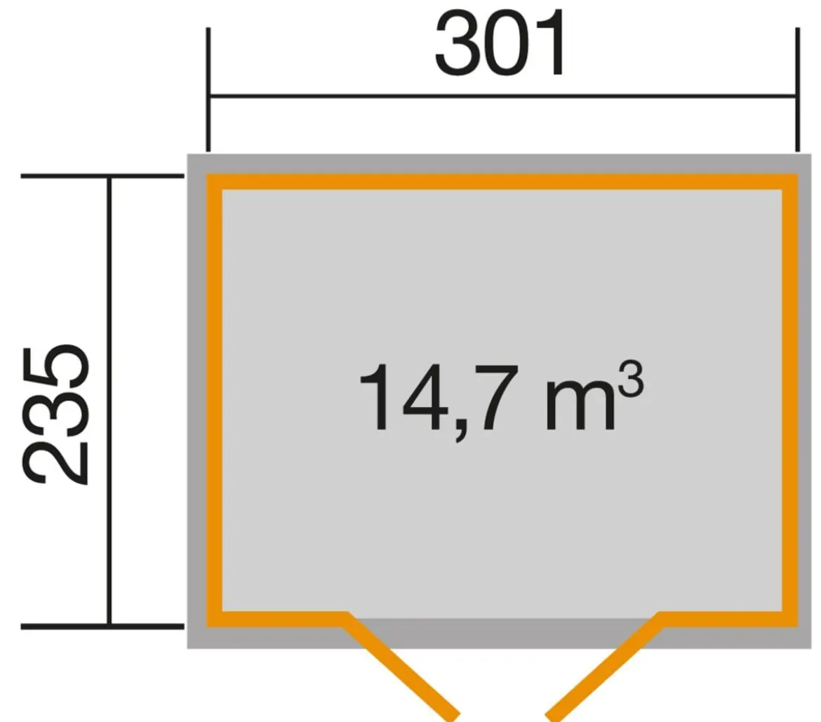 Weka Gartenhaus 218 Gr. 3, ca. B320/H253/T269 cm