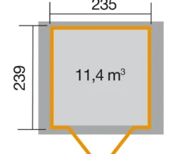Weka Gartenhaus 224 Gr. 3, ca. B280/H238/T263 cm