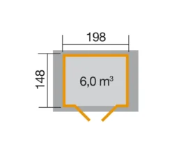 Weka Gartenhaus 316 Gr.1, ca. B240/H221/T171 cm