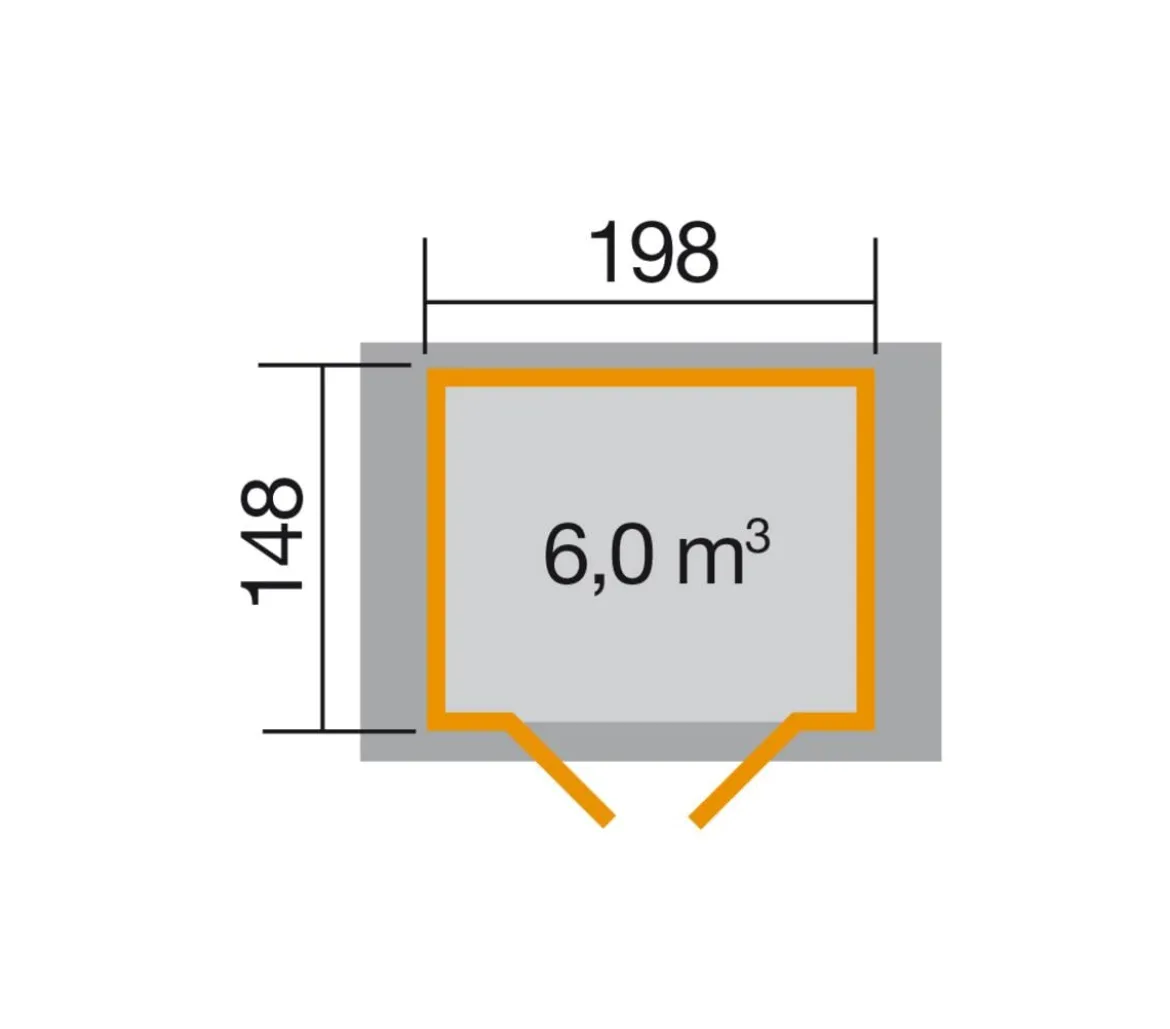 Weka Gartenhaus 316 Gr.1, ca. B240/H221/T171 cm