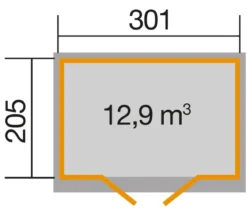 Weka Gartenhaus 218 Gr. 2, ca. B320/H253/T239 cm