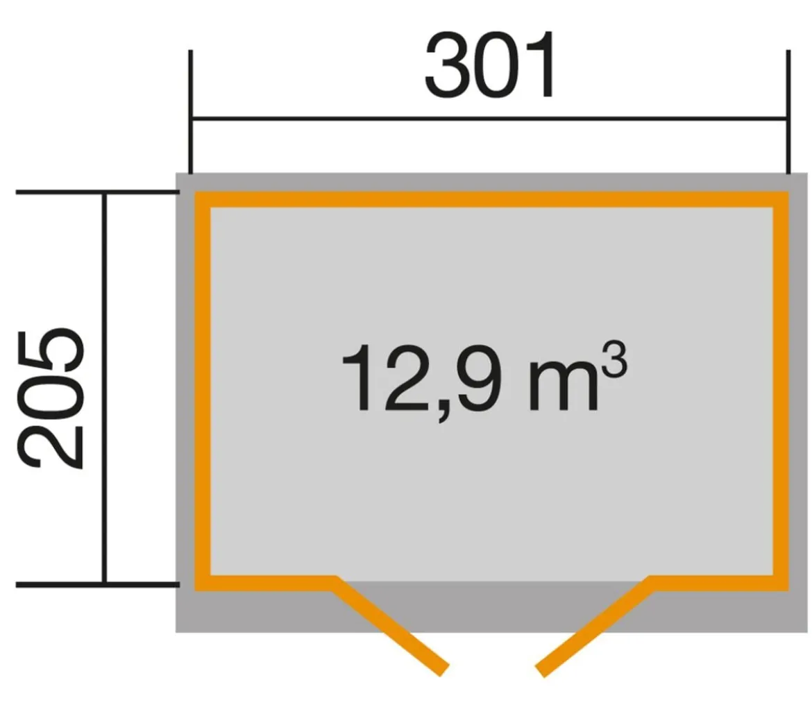 Weka Gartenhaus 218 Gr. 2, ca. B320/H253/T239 cm