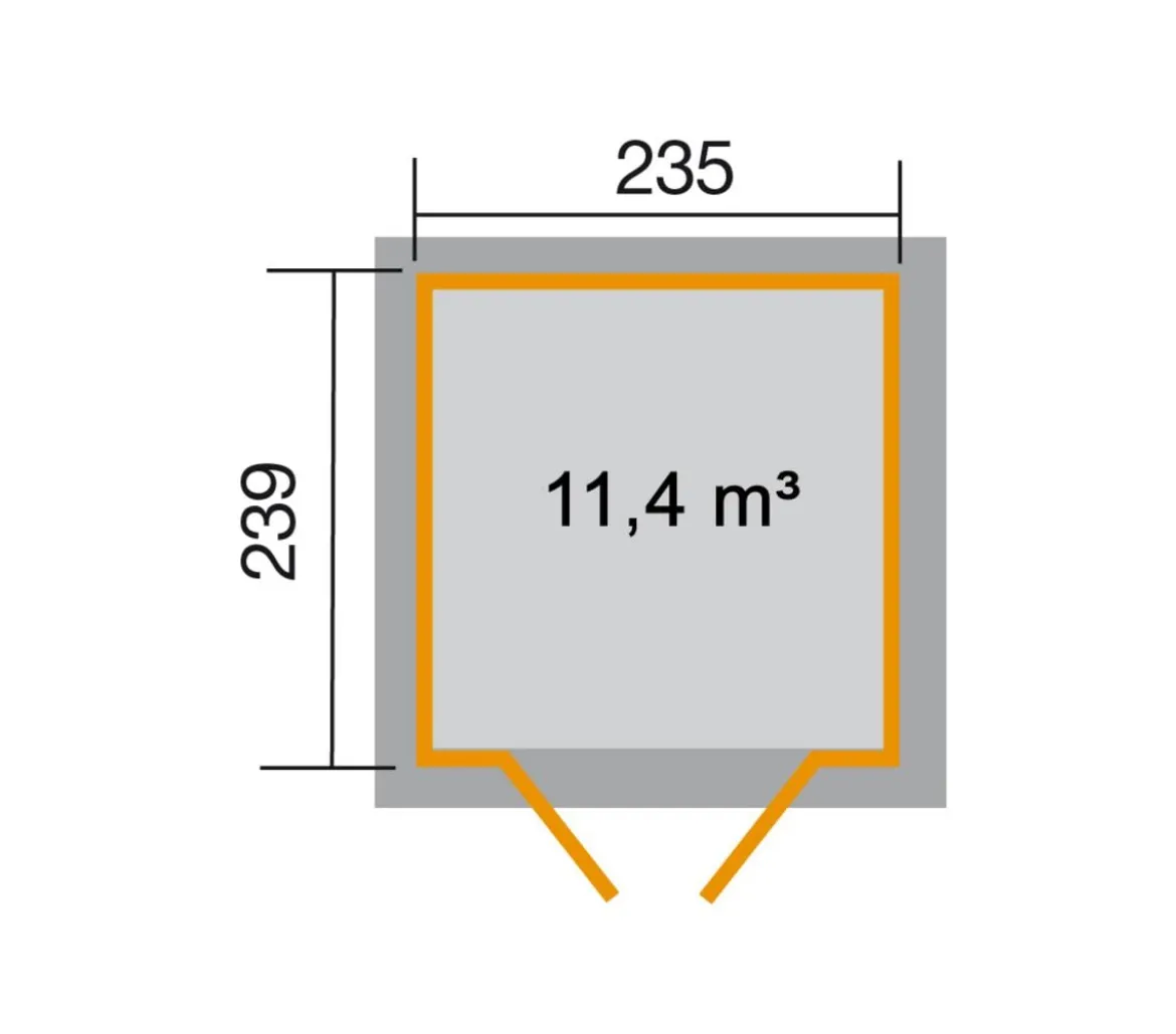 Weka Gartenhaus 224 Gr. 3, ca. B280/H238/T263 cm