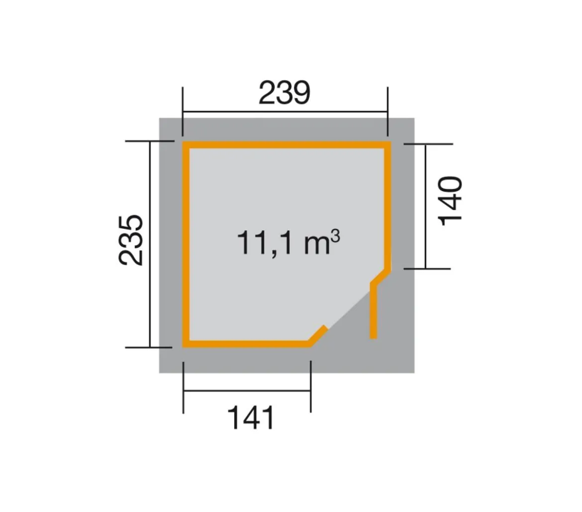 Weka Gartenhaus 229 Gr. 2, ca. B270/H217/T270 cm