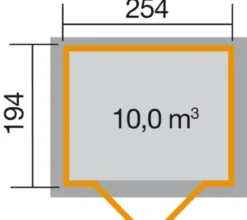 Weka Gartenhaus 323 Gr.2, ca. B290/H221/T217 cm
