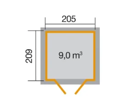 Weka Gartenhaus 226 Gr.1, ca. B237/H252/T231 cm