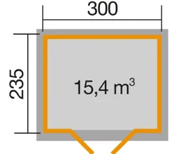 Weka Gartenhaus 122 Gr. 4, ca. B380/H253/T274 cm