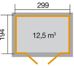 Weka Gartenhaus 323 Gr.3, ca. B330/H232/T217 cm