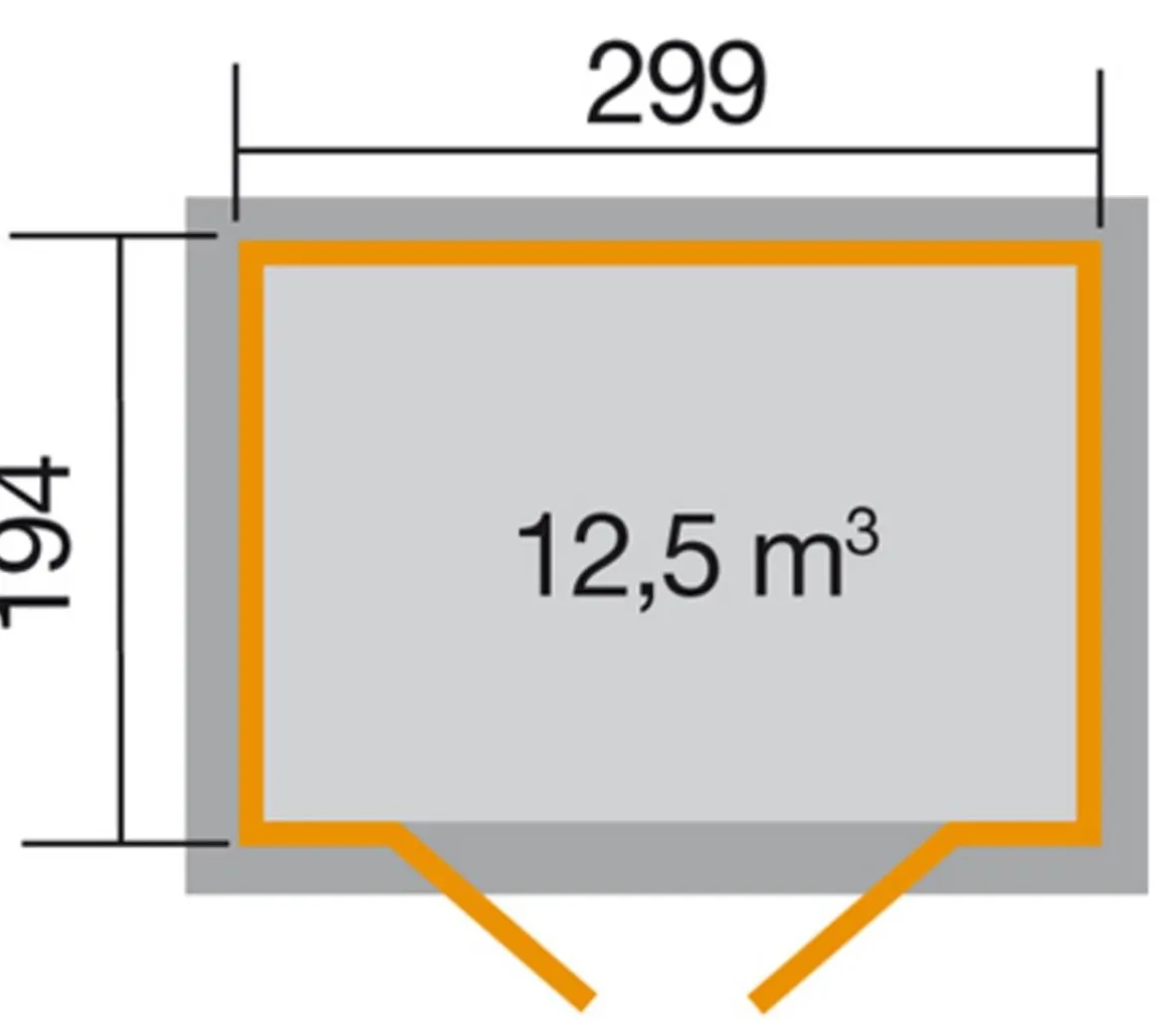 Weka Gartenhaus 323 Gr.3, ca. B330/H232/T217 cm