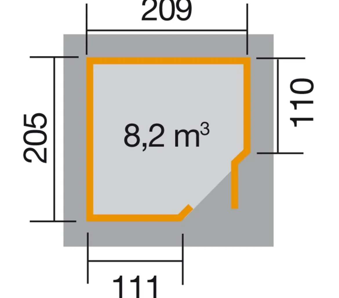 Weka Gartenhaus 229 Gr.1, ca. B244/H217/T244 cm