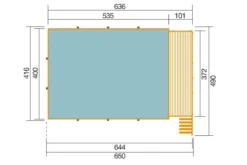 Weka Massivholzpool 595 Gr. 2, ca. B650/H201/T490 cm, Folie Hellgrau