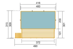 Weka Massivholzpool 595 Gr. 1, ca. B490/H201/T315 cm, Folie Hellgrau