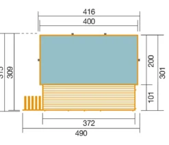 Weka Massivholzpool 595 Gr. 1, ca. B490/H201/T315 cm, Folie Sand/Mosaic