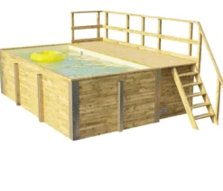 Weka Massivholzpool 595 Gr. 1, ca. B490/H201/T315 cm, Folie Sand