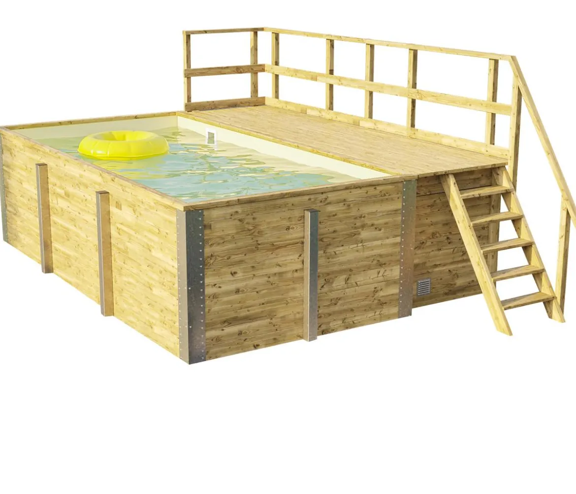 Weka Massivholzpool 595 Gr. 1, ca. B490/H201/T315 cm, Folie Sand