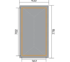Weka Premium-Carport 651 Gr. 3, ca. B778/H316/T433 cm