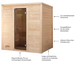 Weka Sauna Bergen mit Glastür