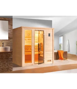 Weka Sauna Bergen mit Glastür und Fenster