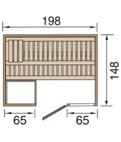Weka Sauna Bergen mit Glastür und Fenster