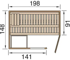 Weka Sauna Cubilis mit Glastür und Fenster