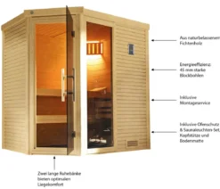 Weka Sauna Cubilis mit Glastür und Fenster