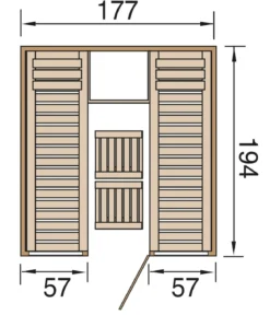 Weka Sauna Kaarina mit Glastür