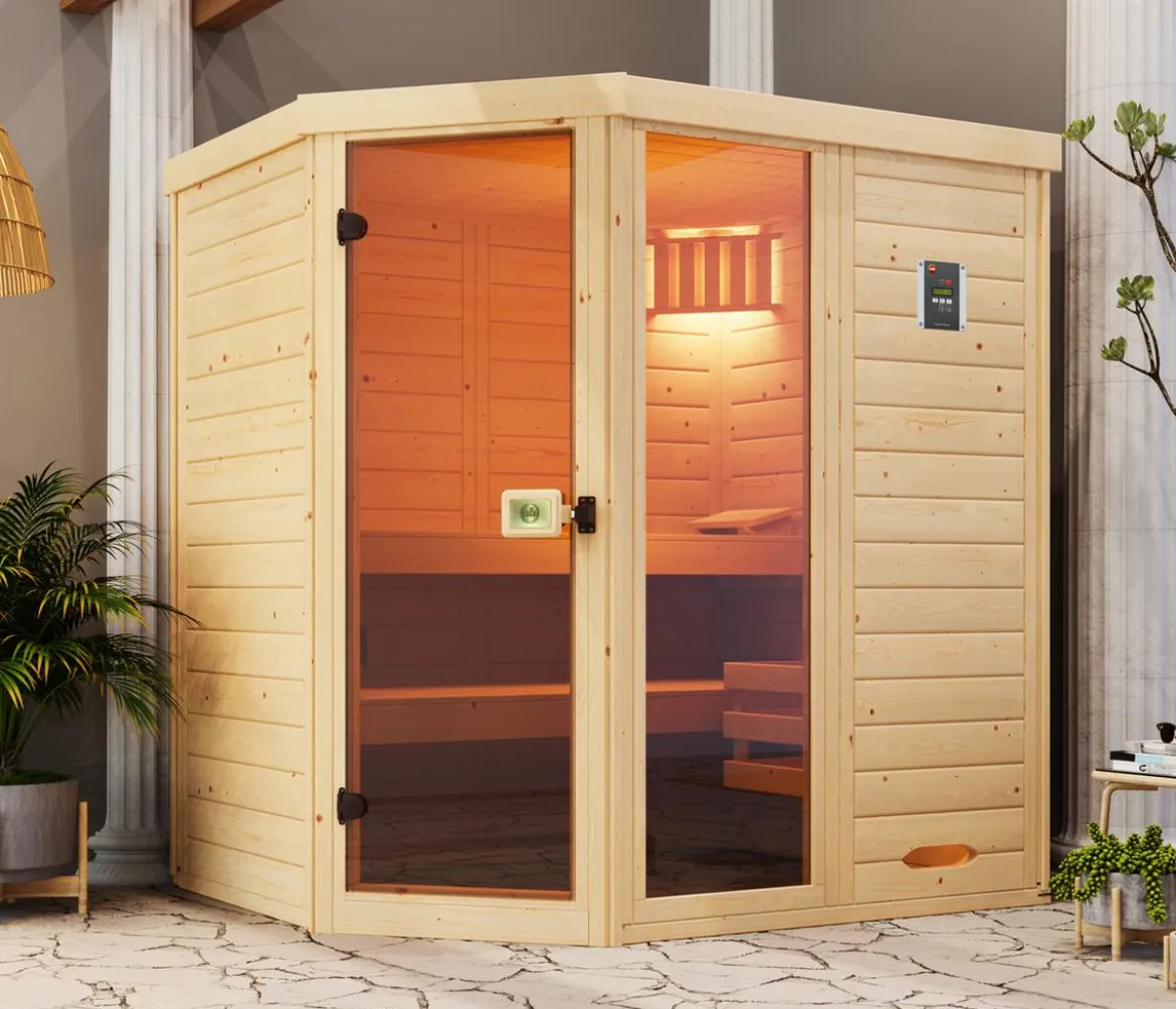 Weka Sauna Laukkala mit Glastür und Fenster