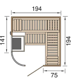 Weka Sauna Sara mit Glastür und Fenster, inkl. Ofen