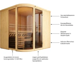 Weka Sauna Sara mit Glastür und Fenster, inkl. Ofen