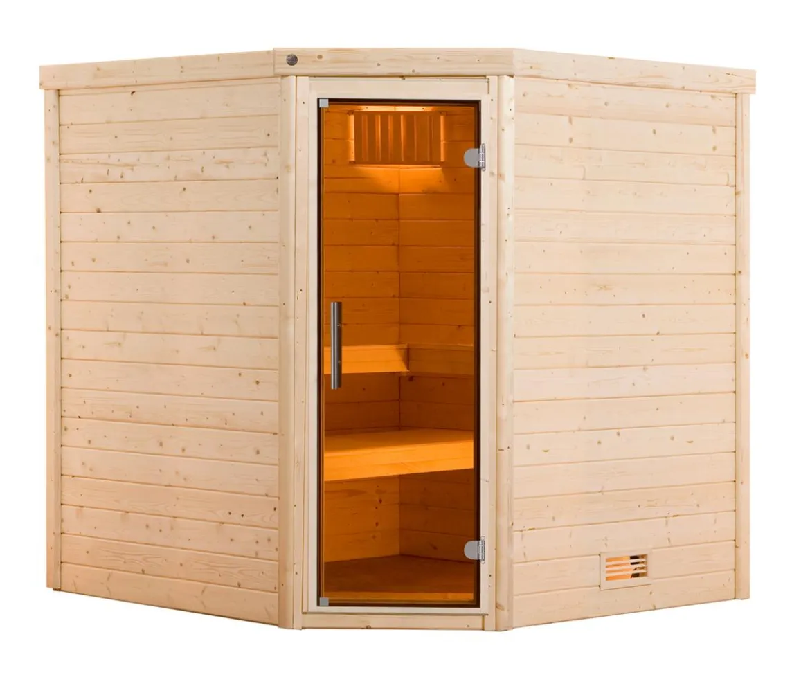 Weka Sauna Turku mit Glastür inkl. Ofen, ca. B195/H205/T178 cm