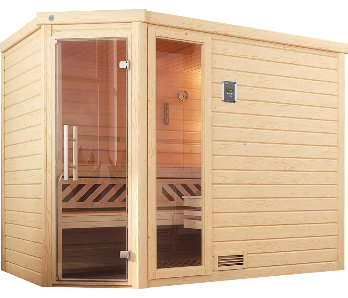 Weka Sauna Turku mit Glastür und Fenster, ca. B248/H205/T198 cm