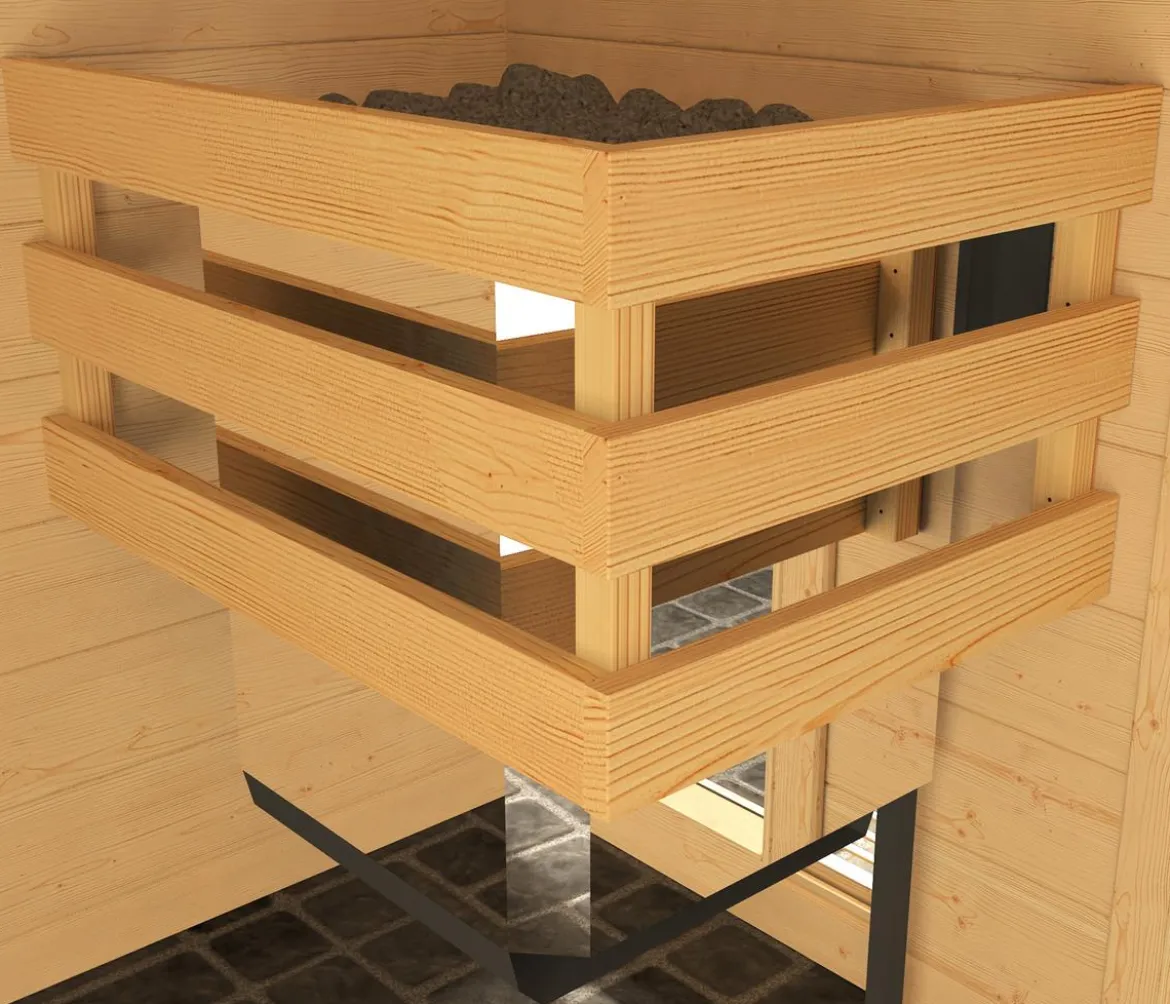 Weka Sauna Valida Plus mit Glastür und Fenster inkl. Ofen, ca. B189/H204/T172 cm