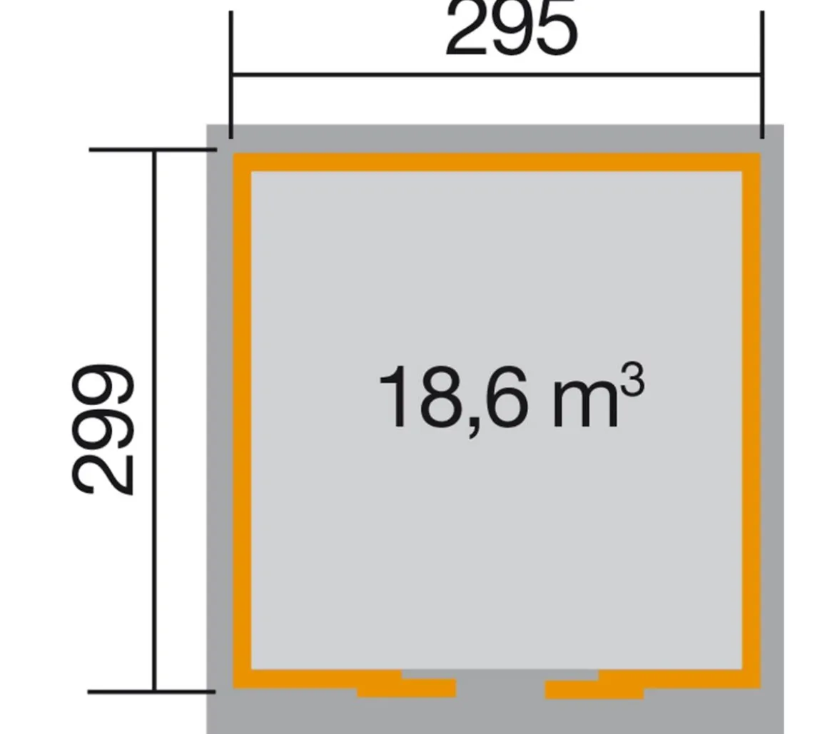 Weka Schiebetürhaus 225 Gr. 2, ca. B315/H238/T335 cm