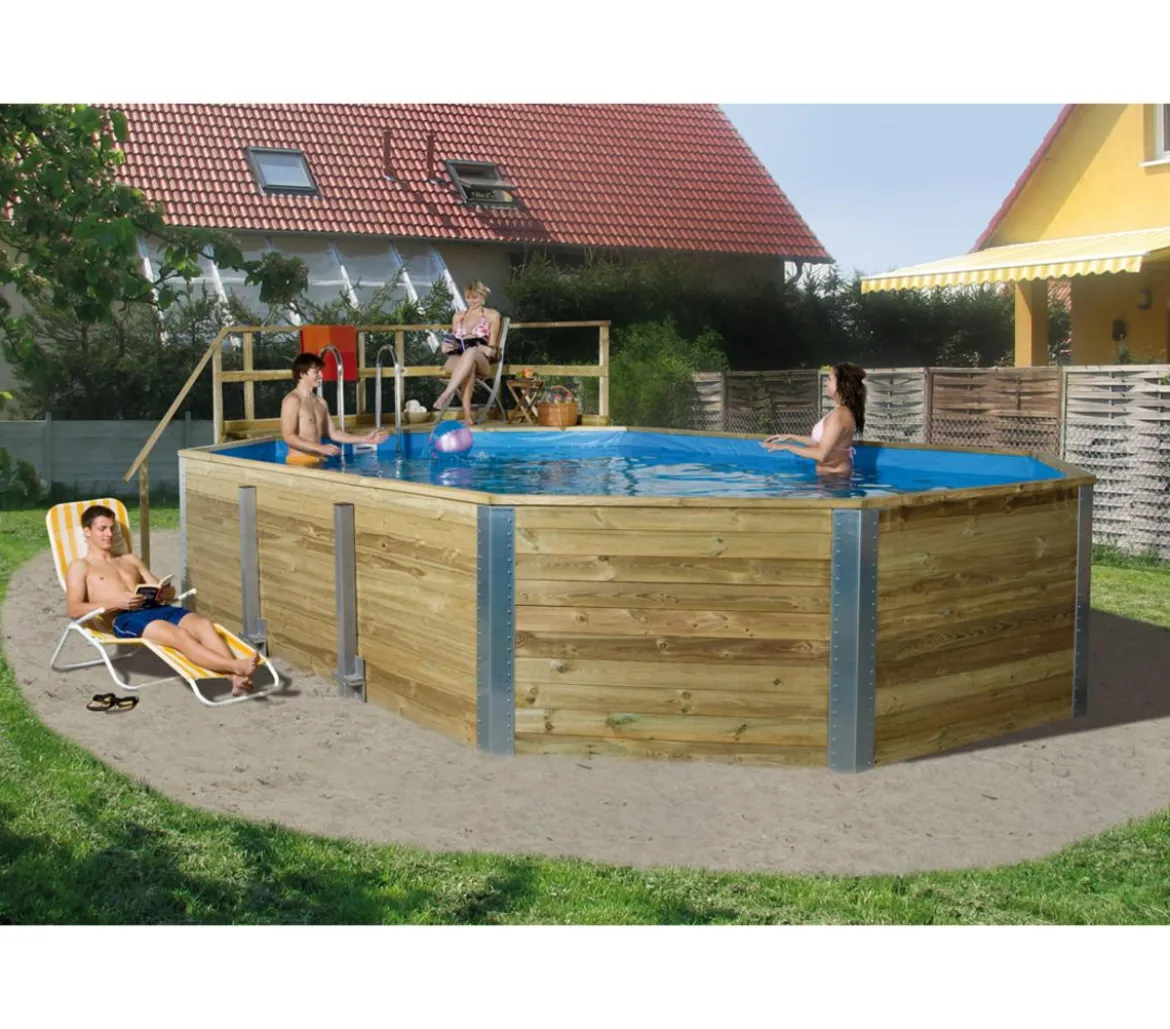 Weka Schwimmbad 594 A, inkl. Technikraum und Holztreppe